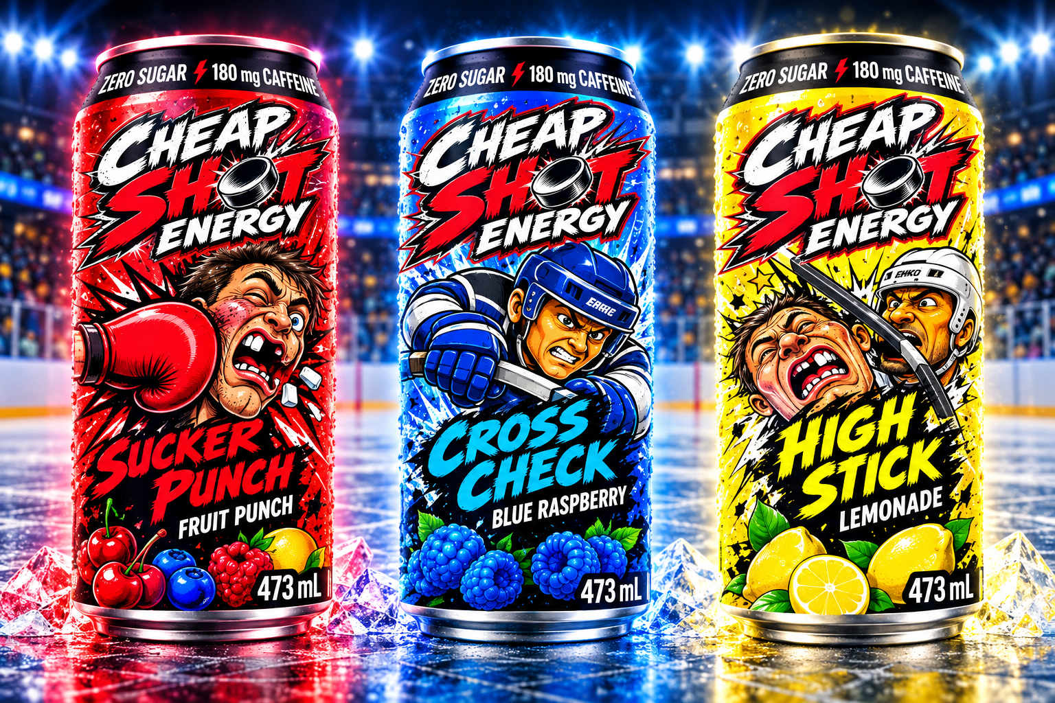 Cheap Shot Energy Sucker Punch, Cross Check and High Stick on arena ice